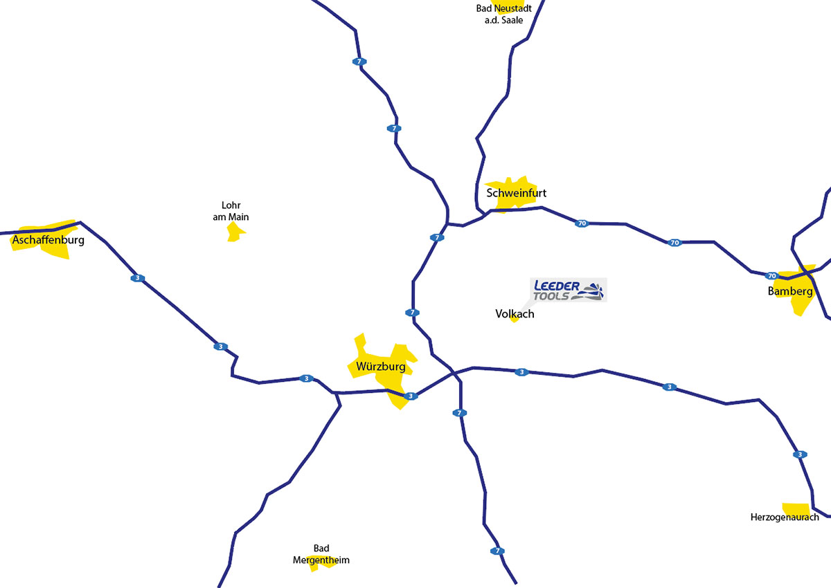 Karte Anfahrt Leeder Tools Volkach